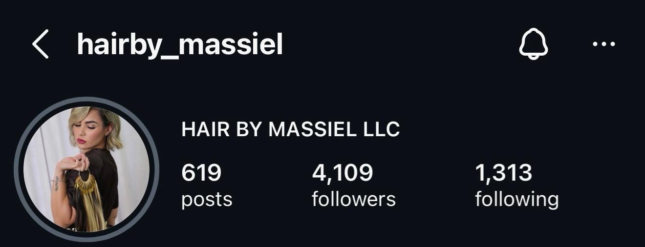 Captura original del perfil de hairby_massiel con 4.109 seguidores.